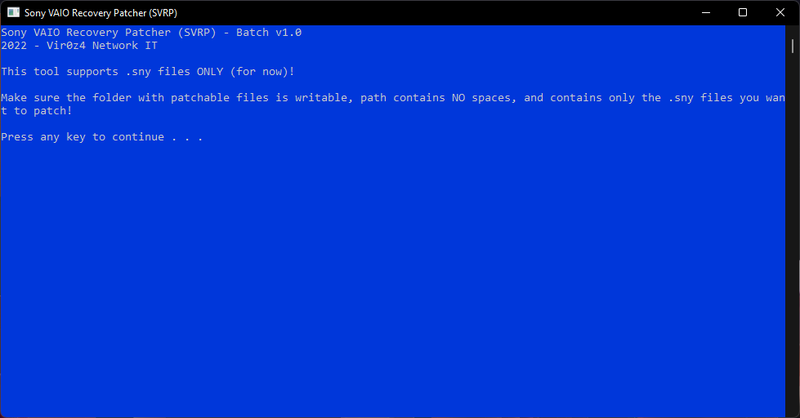 File:Sony VAIO Recovery Patcher (SVRP) - Batch v1.0 screenshot.png