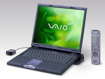 A Sony Vaio PCG-GRX316MP with matching mouse and multimedia remote